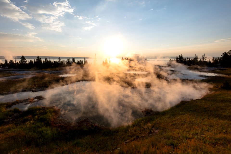 West Thumb Geyser Basin sunrise