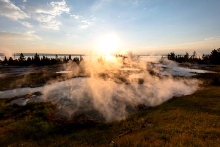 West Thumb Geyser Basin sunrise photo