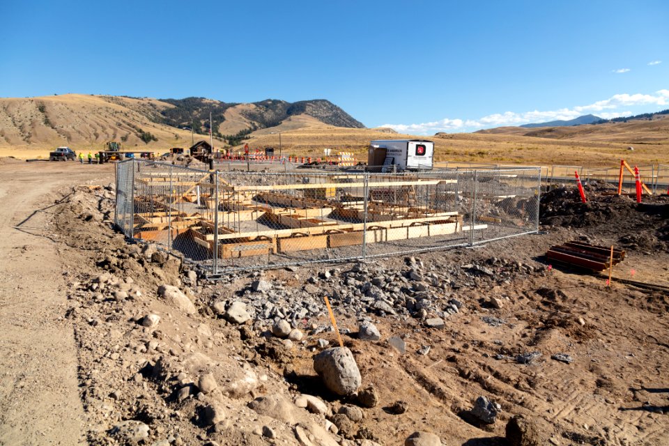 North Entrance Improvement Project: Foundation for the new entrance station looking east