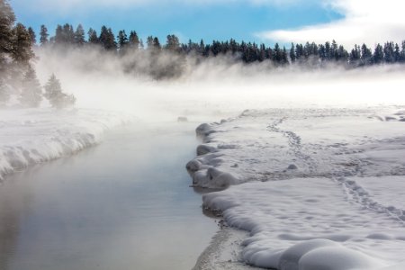 Steam rising from the Gibbon River photo