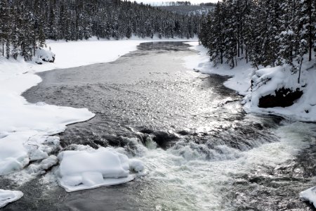 View of Yellowstone River from brink of the Upper Falls