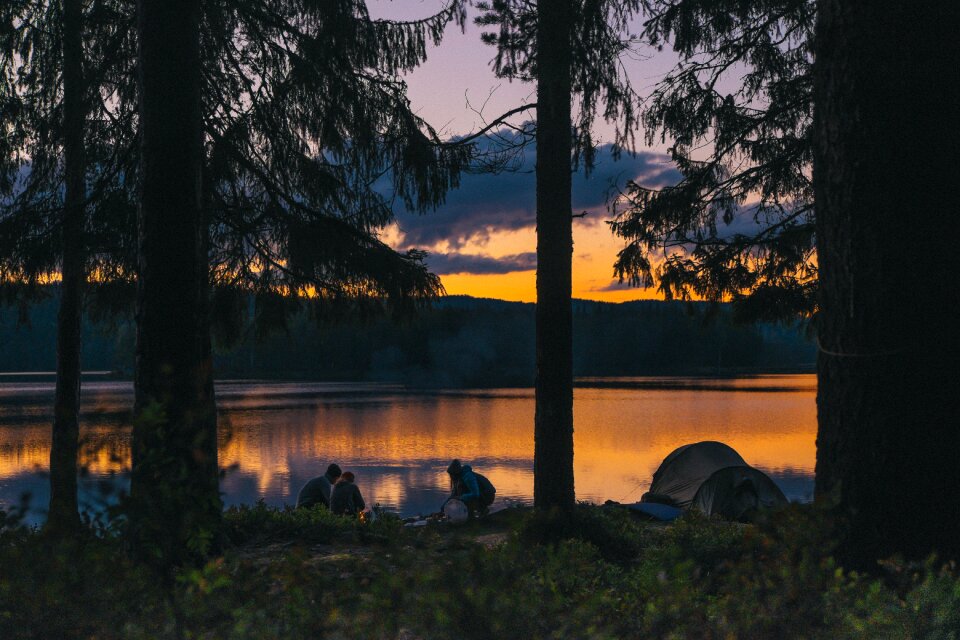 Evening idyllic nature
