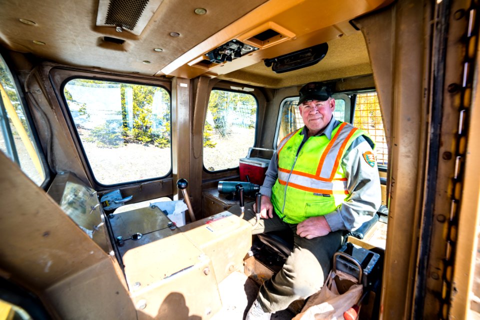 Dan R. - Engineering Equipment Operator inside the bulldozer