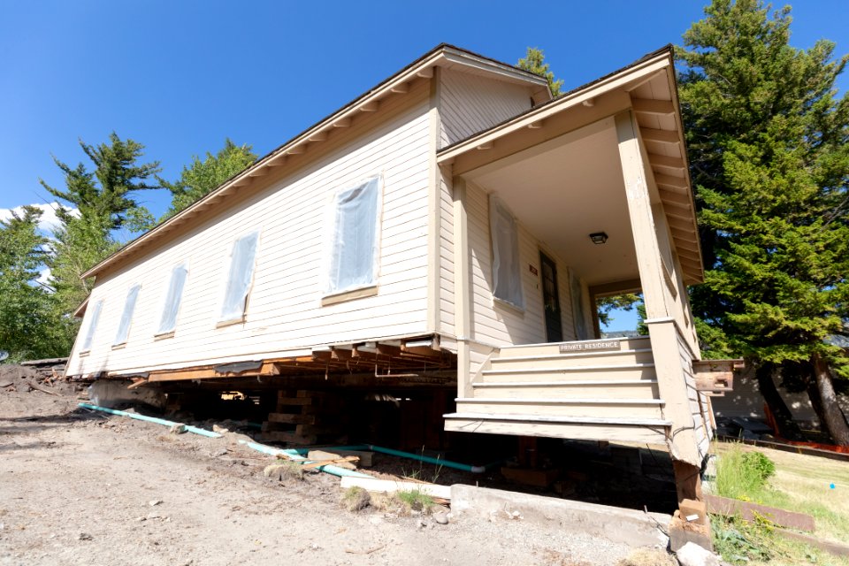 Housing Improvement Project Goal 3: Replacing the foundation on an historic Ft. Yellowstone building (before)