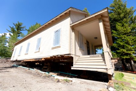 Housing Improvement Project Goal 3: Replacing the foundation on an historic Ft. Yellowstone building (before)