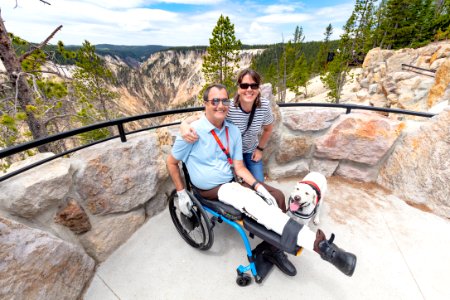 Family photo at the Inspiration Point accessible West Overlook