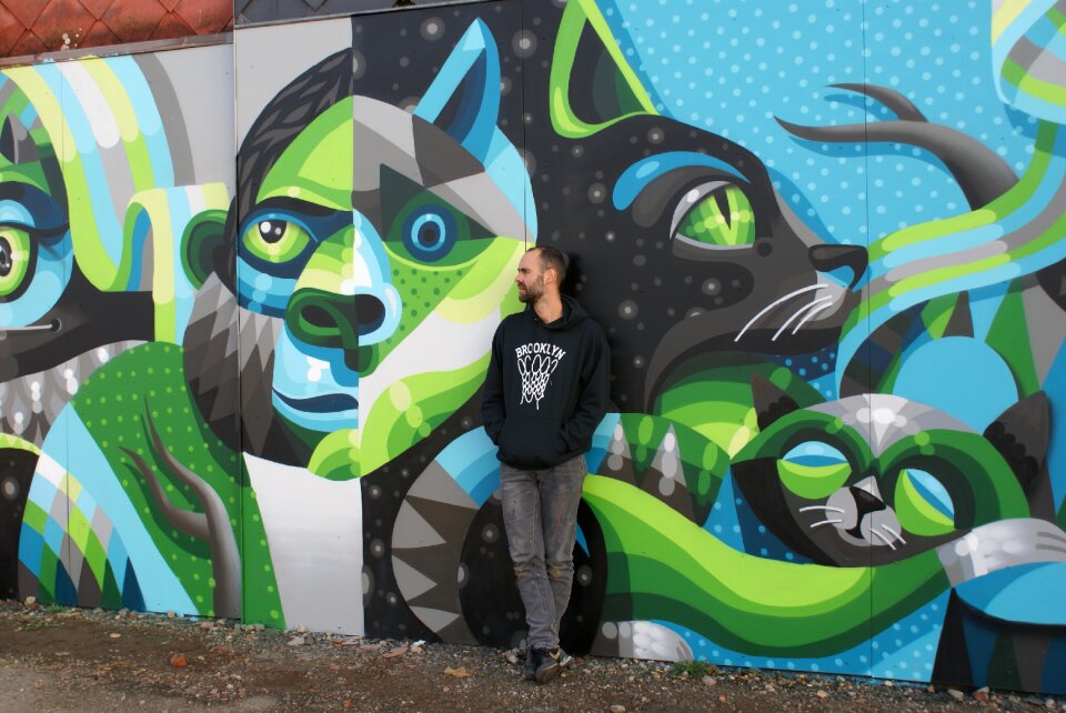 Artist man street art