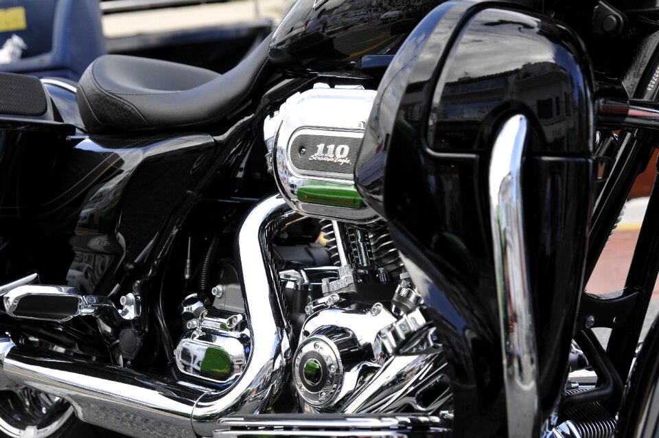 Black two wheeled vehicle motorcycle