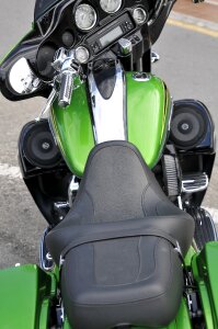 Shiny black motorcycle photo