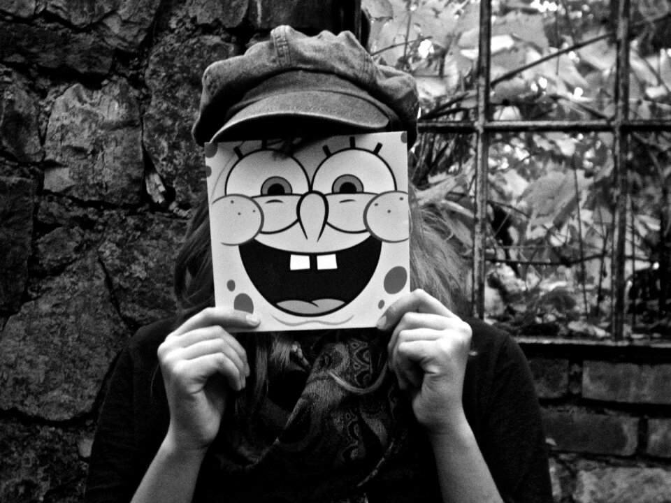 Mask spongebob black white