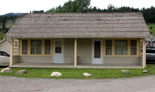 Mammoth Hot Springs Hotel, front of cabin (3) photo