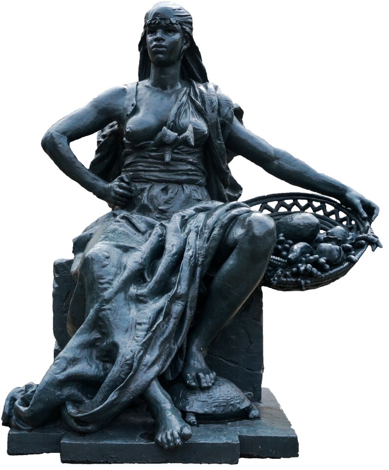 Figure woman basket