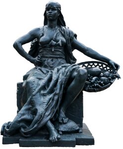 Figure woman basket