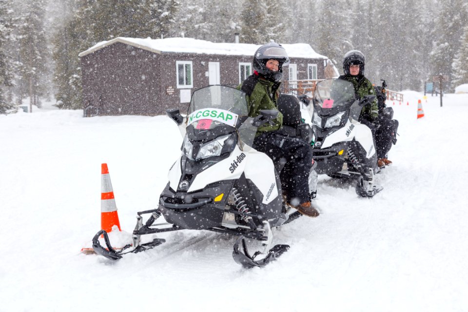 Non-commercially guided group parked at the Madison Warming Hut