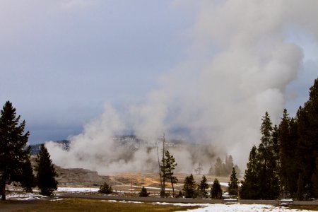 Castle and Grand Geyser in the Upper Geyser Basin photo