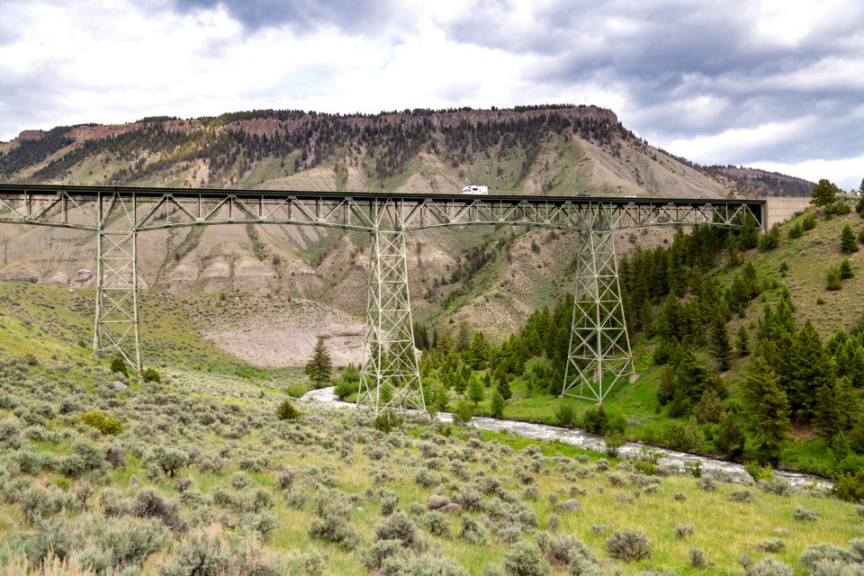 Gardner River Bridge and Mt. Everts