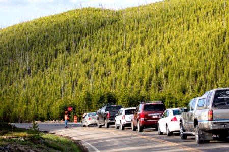 Road construction between Norris and Mammoth