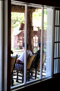 Roosevelt Lodge, view out window from the lobby