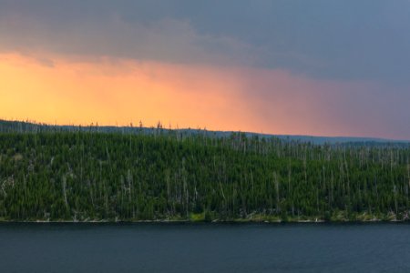 Fire haze over Shoshone Lake