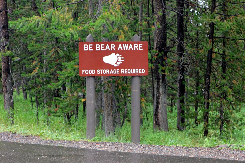 Bridge Bay Campground food storage reminder