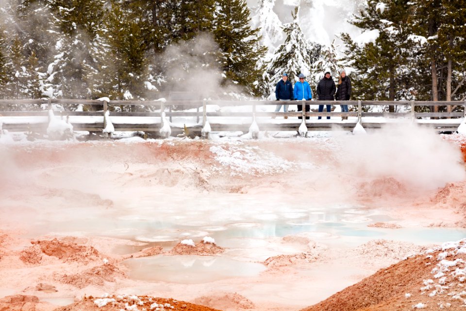 Group takes in the views of Fountain Paint Pots