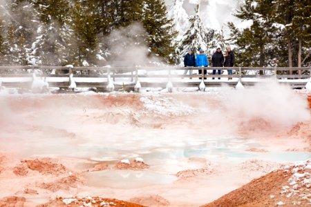 Group takes in the views of Fountain Paint Pots