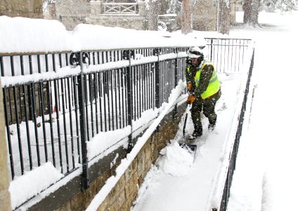 Shoveling snow at Mammoth photo