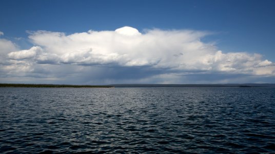 Cloud formations at Yellowstone Lake photo