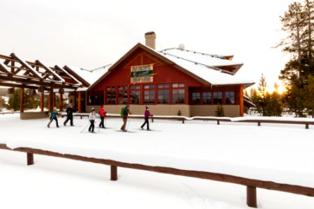 Cross-country skiers head out for the day from Snow Lodge photo