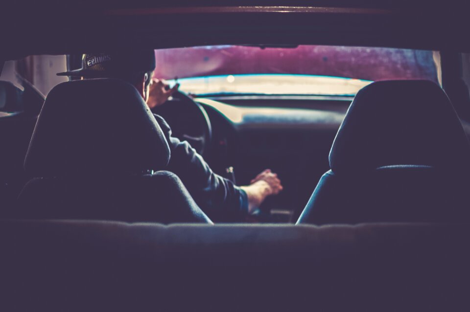 Automotive people lilac car
