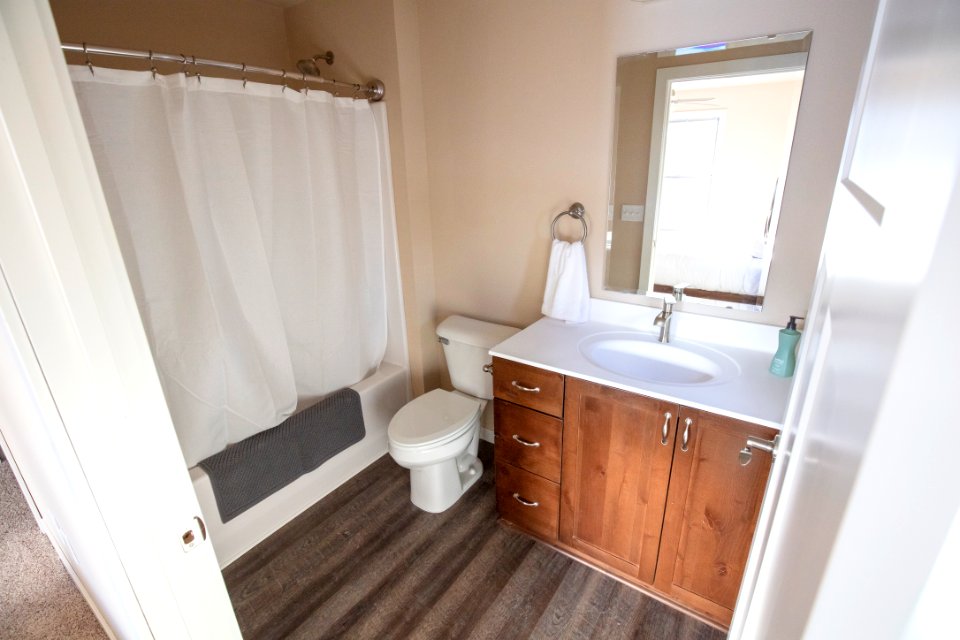 Second bathroom layout inside new two-bedroom seasonal housing unit