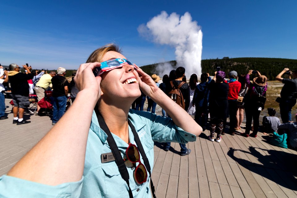 Scenes from the 2017 eclipse at Old Faithfuul
