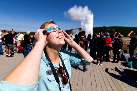 Scenes from the 2017 eclipse at Old Faithfuul