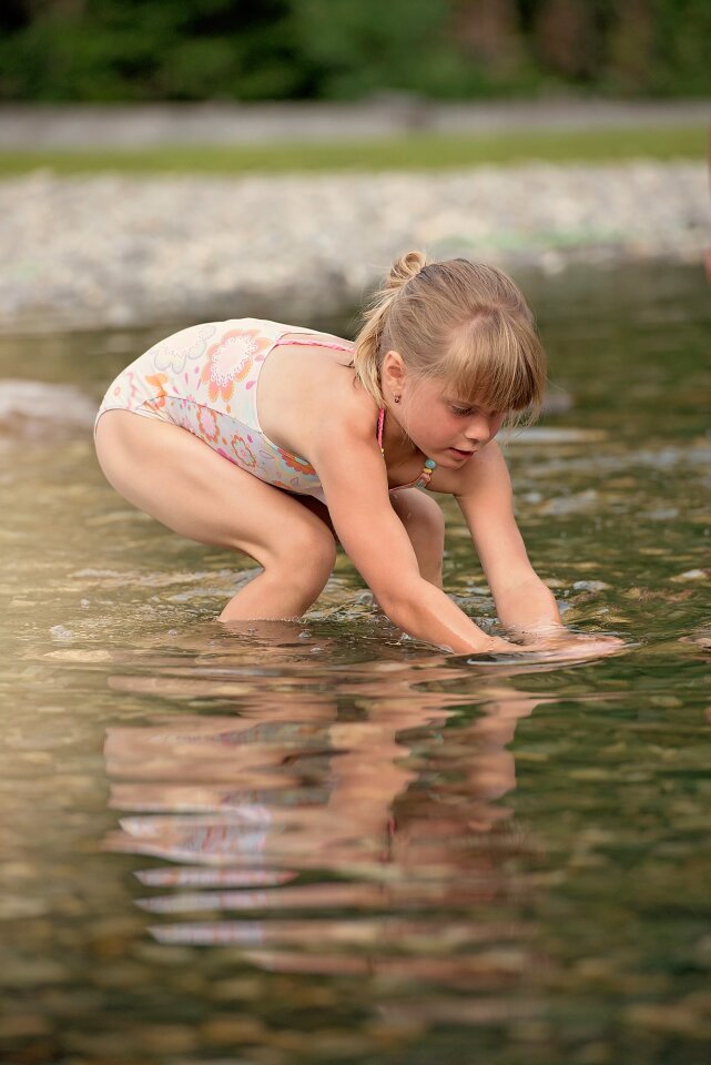 Girl water badesee photo