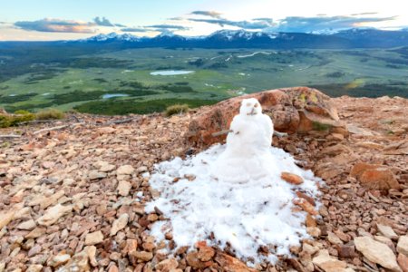 Summer solstice summit snowman photo