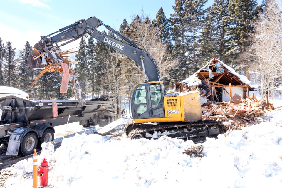 Loading debris from a demolished building in YACC Camp (2)