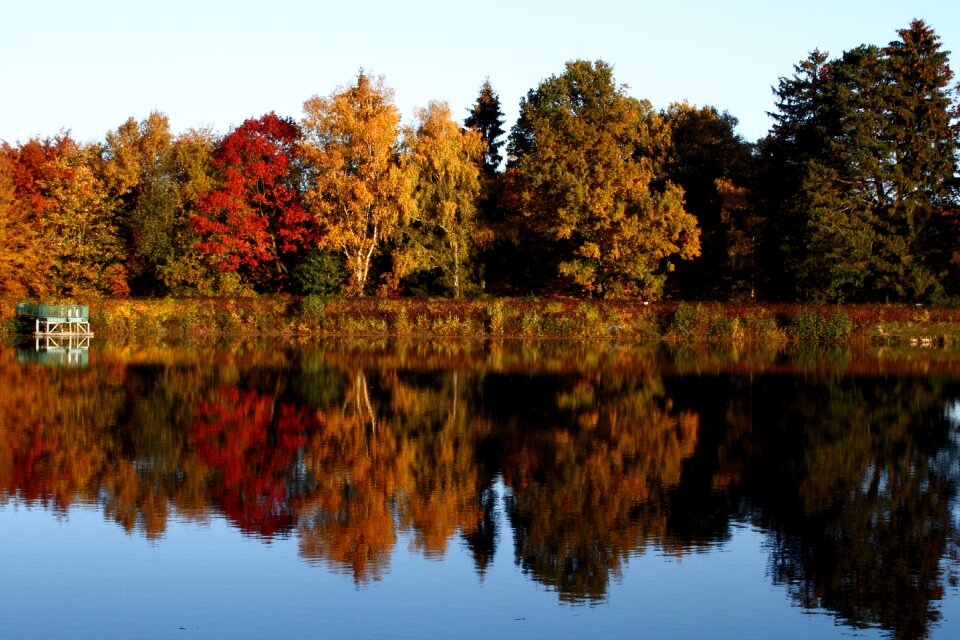 Colorful water reflection lake photo