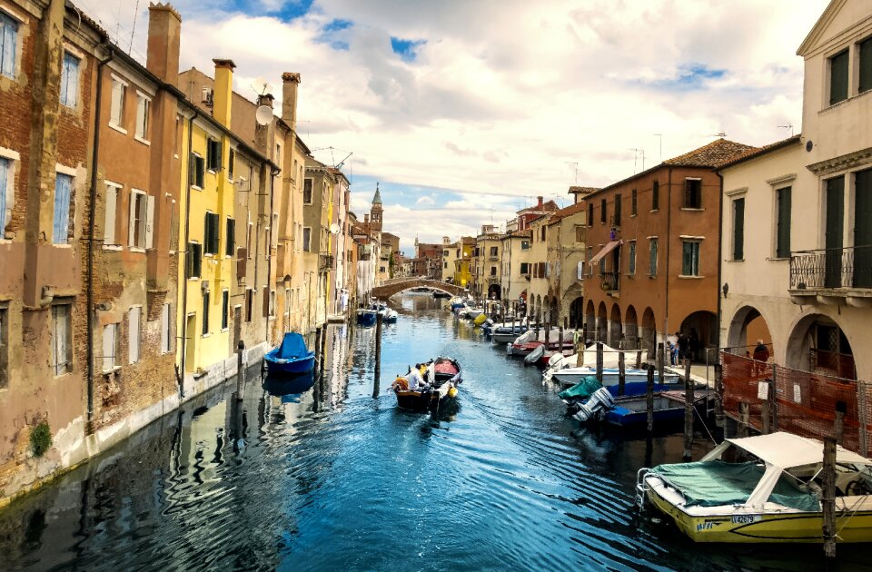 Houses waterway city