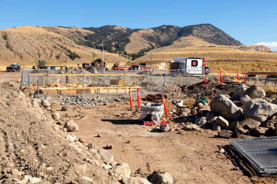 North Entrance Improvement Project: Foundation for the new entrance station looking west (2)