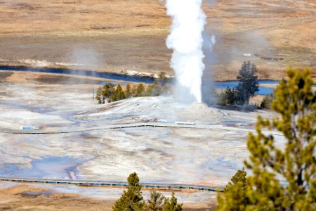 Lion Geyser Eruption from Observation Point