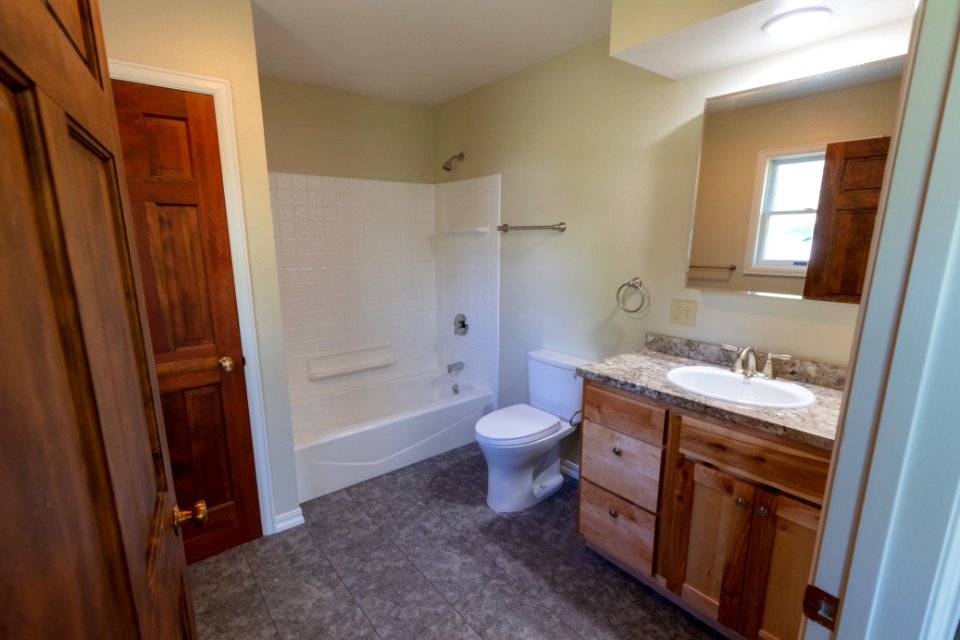 Updated master bathroom of non-historic employee housing