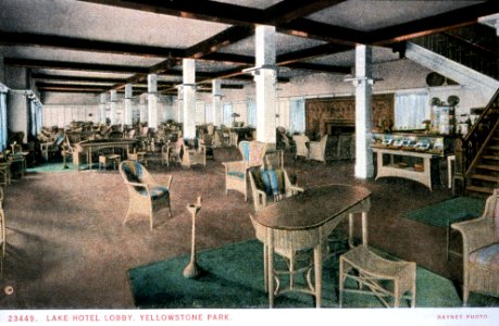 23449. Lakr Hotel Lobby, Yellowstone Park.