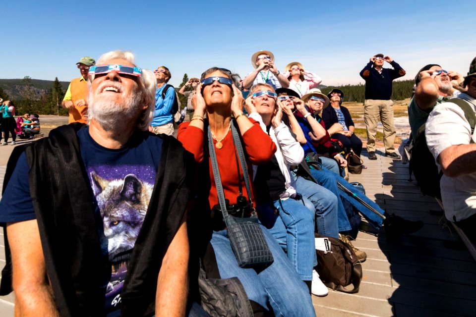 Scenes from the 2017 eclipse at Old Faithfuul