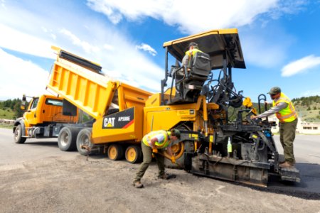 Special projects crew repair the road surface at the Mammoth three-way intersection (4)