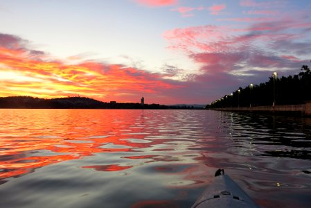 Sunrise over Lake Burley Griffin photo