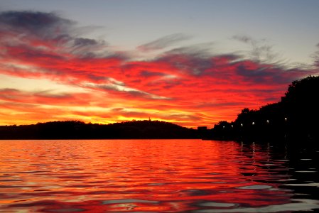 Sunrise over Lake Burley Griffin photo