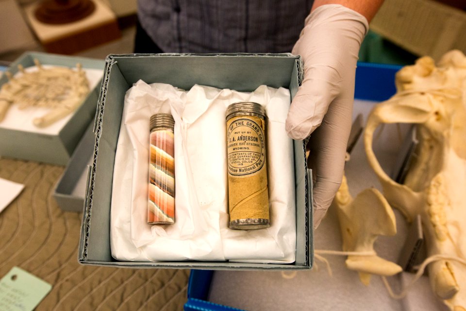 Historic souvenirs on display during a tour of the Heritage and Research Center