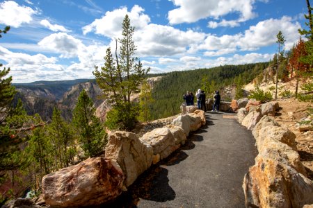 Enjoying the view at the West Overlook at Inspiration Point