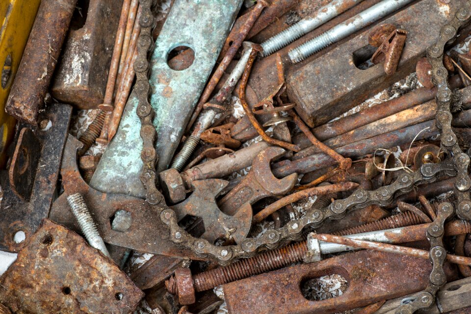 Old tool spanner rusty