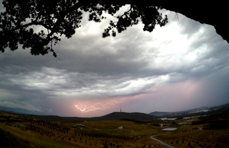 Lightning over Canberra photo